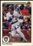 1984-94 Paul Molitor Milwaukee Brewers Single-Signed OAL (Brown) Baseball & Card - JSA 