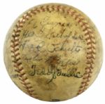 1939 Milwaukee Brewers Team Signed Baseball w/ 19 Sigs. (MEARS Auction LOA)