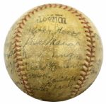 1939 Milwaukee Brewers Team Signed Baseball w/ 19 Sigs. (MEARS Auction LOA)