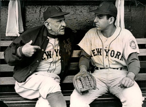 1963 Casey Stengel Ed Kranepool New York Mets "The Sporting News Collection Archives" Original 7" x 10" Photo (Sporting News Collection Hologram/MEARS Photo LOA)