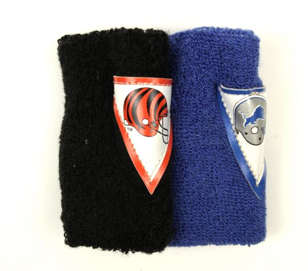 1980s Detroit Lions & Cincinnati Bengals Game Worn Wristbands (MEARS Auction LOA)