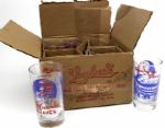 1951-54 Milwaukee Braves Lambrecht Foods Glass In Original Box - Lot of 5 With Schedules 