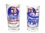 1951-54 Milwaukee Braves Lambrecht Foods Glass In Original Box - Lot of 5 With Schedules 