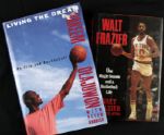 1988-96 Walt Frazier New York Knicks & Hakeem Olajuwon Houston Rockets Signed Books - JSA