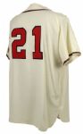 1990s Warren Spahn Milwaukee Braves Signed Mitchell & Ness Flannel Jersey Twice Signed - JSA 