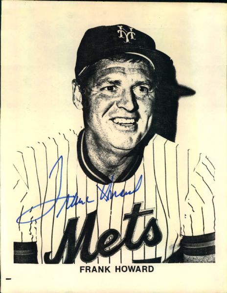 Frank Howard New York Mets Signed 8 1/2" x 11" Photo - JSA 