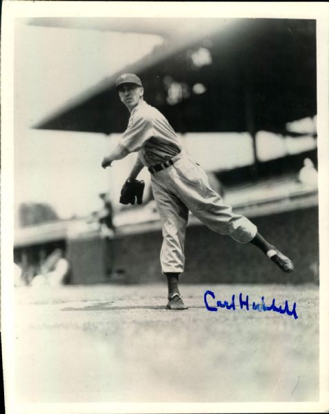 Carl Hubbell New York Giants Signed 8" x 10" Photo - JSA 