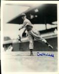 Carl Hubbell New York Giants Signed 8" x 10" Photo - JSA 