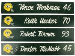 1990s Green Bay Packers Locker Nameplates - Robert Brown Keith Uecker Vince Workman Dexter McNabb 