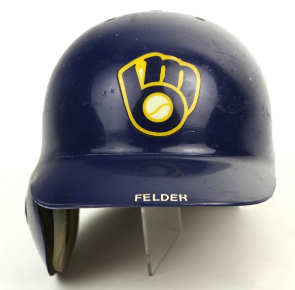 1988 Circa Mike Felder Milwaukee Brewers Game Worn Helmet (MEARS Auction LOA)