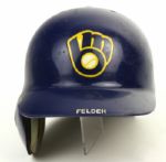 1988 Circa Mike Felder Milwaukee Brewers Game Worn Helmet (MEARS Auction LOA)