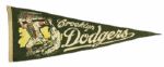 1950s circa Brooklyn Dodgers Full Size Pennant