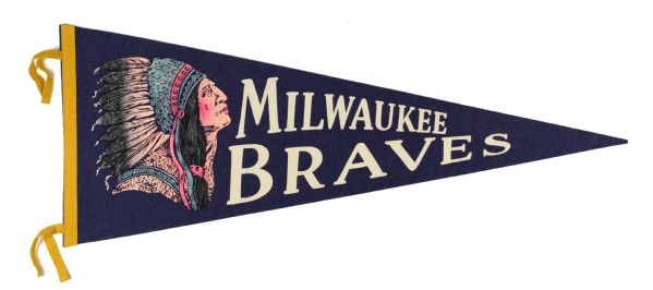 1953 Inaugural Season Milwaukee Braves Full Size Pennant