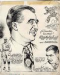 1945 Happy Chandler Commissioner of Baseball "The Sporting News Collection Archives" Original Illustration Artwork (Sporting News Collection Hologram/MEARS Photo LOA)