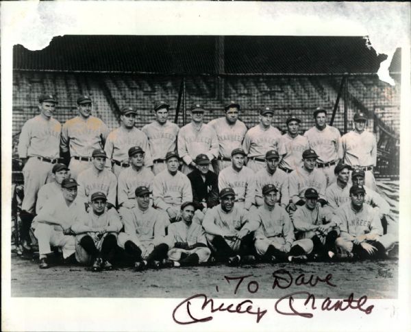 Mickey Mantle New York Yankees Signed 8" x 10" Photo of 1927 Yankees Team - JSA Full Letter