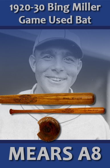 1920-30s Bing Miller Hand Turned Krens Professional Model Game Used Bat (MEARS A8)
