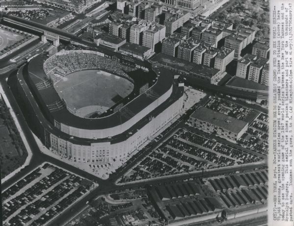 1947 World Series Game One Yankee Stadium New York Yankees Brooklyn Dodgers "Rogers Photo Archive" Original 8.5" x 10.5" Photo (MEARS Photo LOA)