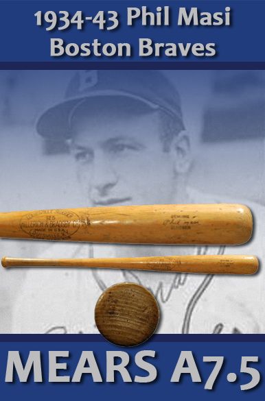1934-43 Phil Masi H&B Professional Model Game Used Bat Boston Bees (MEARS A7.5)