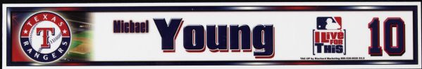 2004 Michael Young Texas Rangers Locker Room Nameplate 