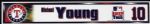 2004 Michael Young Texas Rangers Locker Room Nameplate 
