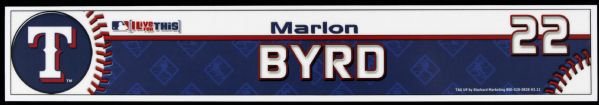 2008 Marlon Byrd Texas Rangers Locker Room Nameplate