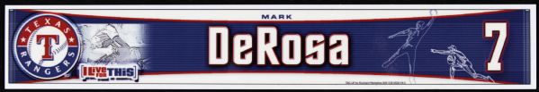 2005 Mark DeRosa Texas Rangers Locker Room Nameplate 