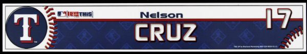 2008 Nelson Cruz Texas Rangers Locker Room Nameplate