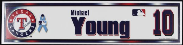 2004 Michael Young Texas Rangers Fathers Day Locker Room Nameplate