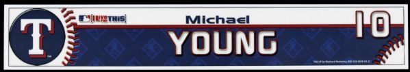 2008 Michael Young Texas Rangers Locker Room Nameplate