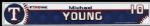 2008 Michael Young Texas Rangers Locker Room Nameplate