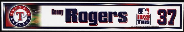 2004 Kenny Rogers Texas Rangers Locker Room Nameplate