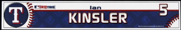 2008 Ian Kinsler Texas Rangers Locker Room Nameplate 