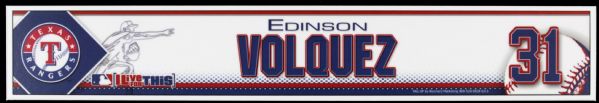 2007 Edinson Volquez Texas Rangers Locker Room Nameplate