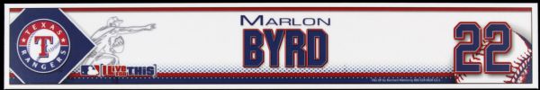 2007 Marlon Byrd Texas Rangers Locker Room Nameplate 