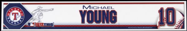 2007 Michael Young Texas Rangers Locker Room Nameplate 