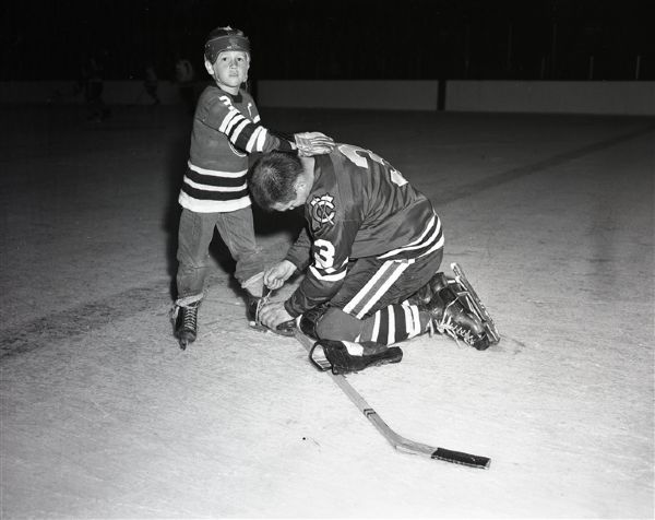1963 Pierre Pilote & Son Chicago Black Hawks "Chicago Sun-Times" Original 4" x 5" B & W Negatives (Chicago Sun-Times Archives/MEARS Auction LOA) - Lot of 3