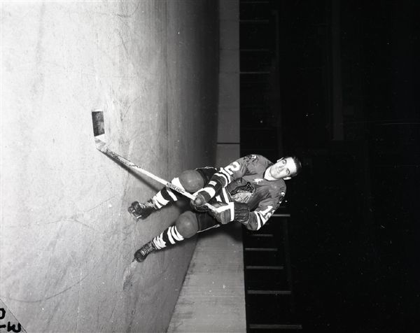 1961 Gerry Melnyk Chicago Black Hawks "Chicago Sun-Times" Original 4" x 5" B & W Negatives (Chicago Sun-Times Archives/MEARS Auction LOA) - Lot of 2