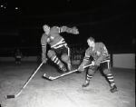 1958 Moose Vasko John McKenzie Chicago Black Hawks "Chicago Sun-Times" Original 4" x 5" B & W Negative (Chicago Sun-Times Archives/MEARS Auction LOA) - Lot of 2