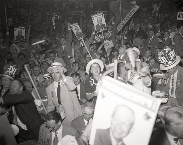 1952 Republican National Convention Chicago "Chicago Sun-Times" Original 4" x 5" B & W Negatives (Chicago Sun-Times Archives/MEARS Auction LOA) - Lot of 6