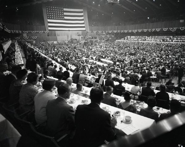 1958 President Dwight D. Eisenhower G.O.P. Dinner "Chicago Sun-Times" Original 4" x 5" B & W Negatives (Chicago Sun-Times Archives/MEARS Auction LOA) - Lot of 5