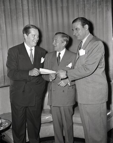 1948 Milton Berle Chicago Heart Association Benefit "Chicago Sun-Times" Original 4" x 5" B & W Negatives (Chicago Sun-Times Archives/MEARS Photo LOA) - Lot of 2