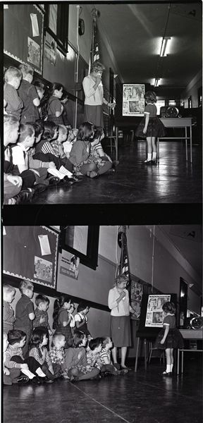 1963 Kindergartners Following Kennedy Assassination "Chicago Sun-Times" Original 2.5" x 5" B & W Negatives (Chicago Sun-Times Archives/MEARS Photo LOA) - Lot of 2