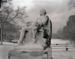 1942 Snow Covered Statue Lincoln Park "Chicago Sun-Times" Original 4" x 5" B & W Negative (Chicago Sun-Times Archives/MEARS Photo LOA)