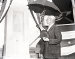 1942 Man Visits Lidice Illinois Monument  "Chicago Sun-Times" Original 4" x 5" B & W Negative (Chicago Sun-Times Archives/MEARS Photo LOA)