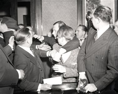 1942 Courthouse Fight "Chicago Sun-Times" Original 4" x 5" B & W Negatives (Chicago Sun-Times Archives/MEARS Photo LOA) - Lot of 2