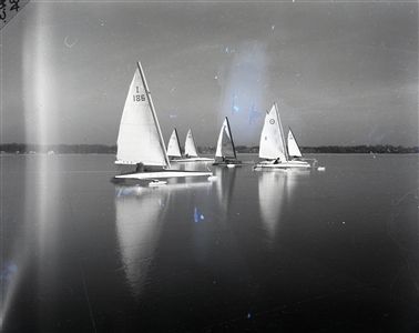 1950 Lake Delavan Ice Boat Races "Chicago Sun-Times" Original 4" x 5" B & W Negative (Chicago Sun-Times Archives/MEARS Photo LOA)