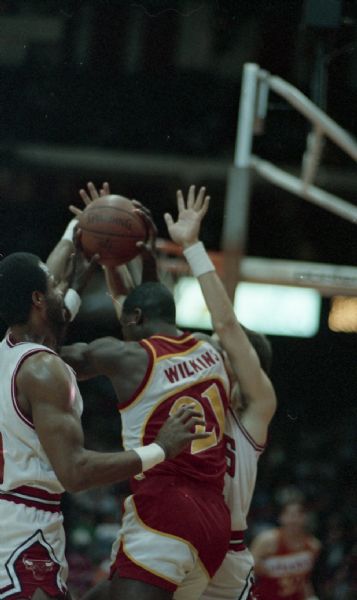 1986 Chicago Bulls Versus Atlanta Hawks "Chicago Sun-Times" Original Full Color Negative Strips (Chicago Sun-Times Archives/MEARS Photo LOA) - Lot of 6