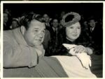 1930s circa Mr. and Mrs. Babe Ruth New York Yankees "The Sporting News Collection Archives" Original 6.5" x 8.5" Photo (Sporting News Collection Hologram/MEARS Photo LOA)