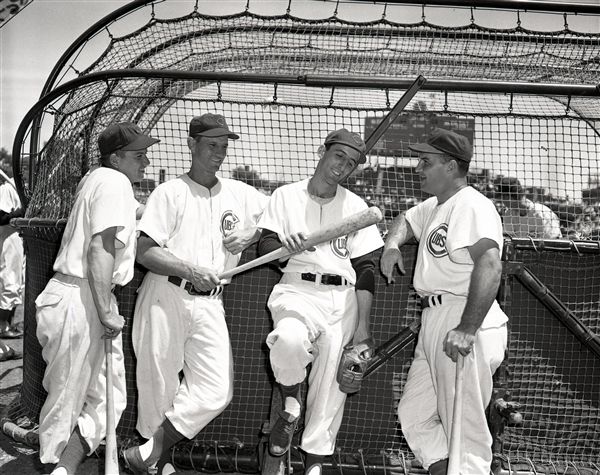 1950 Jeffcoat Pafko Mauro Northey Chicago Cubs "Chicago Sun-Times" Original 4" x 5" B & W Negative (Chicago Sun-Times Archives/MEARS Photo LOA)