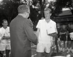 1962 Fred Stolle Chuck McKinley Davis Cup Finals "The Chicago Sun-Times" Original 4" x 5" B & W Negative (Chicago Sun-Times Hologram/MEARS Photo LOA)